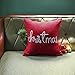 Phantoscope Decorative Christmas Throw Pillow Cover with Grid Background (Letter)