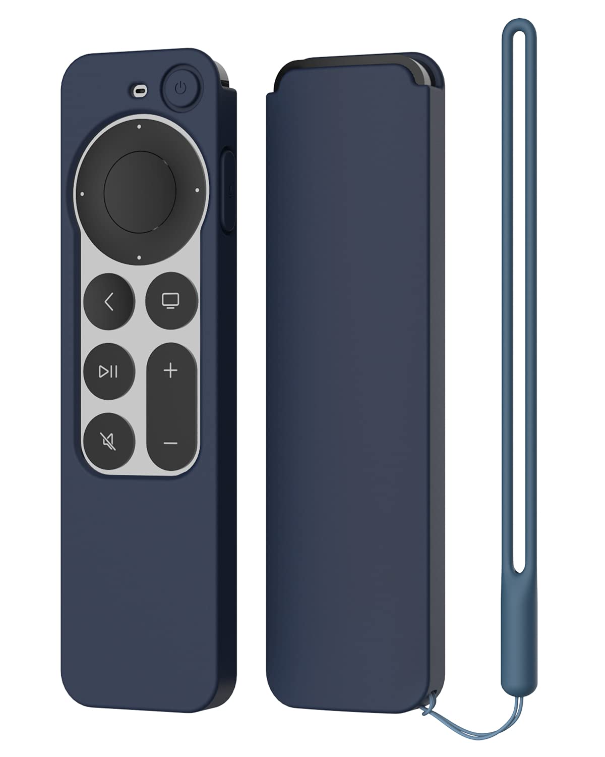 ARSUNOVO Protective Silicone Case Compatible with 2021 2022 Apple TV Siri 4K (2nd & 3nd Generation) Remote, Anti-Slipping Durable Full Protection, Shock Absorption Washable Case (Navy Blue)