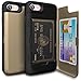 iPhone 7 Case, TORU [iPhone 7 Wallet Case Gold] Dual Layer Hidden Credit Card Holder ID Slot Card Case with Mirror for iPhone 7 (2016) / iPhone 8 (2017) - Gold