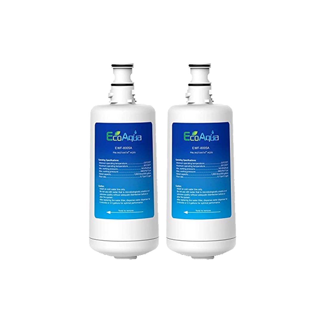 EcoAqua EWF-8005A Water Filter Replacement Compatible with Instanta Models AQ35, GF475, GF476, GF477, GF478, GF479 (2)