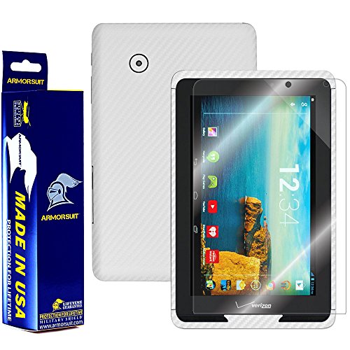 ArmorSuit MilitaryShield - Verizon Ellipsis 7" Screen Protector + White Carbon Fiber Full Body Skin Protectorw/ Lifetime Replacements