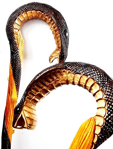oleksandr.victory Cane Walking Stick Wooden Stick Handmade Men's Accesories (34 inch, Cobra)