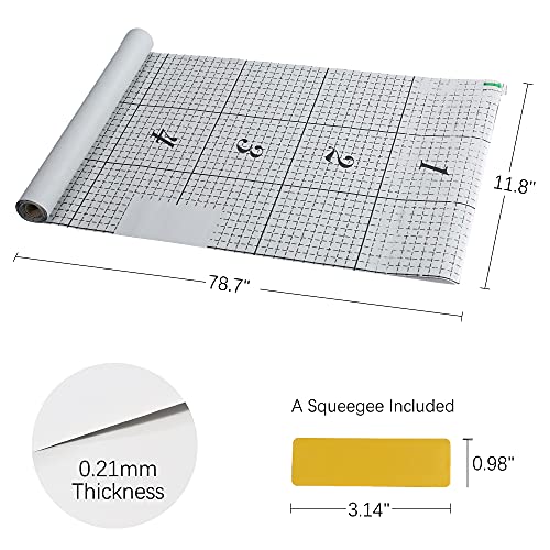 LotFancy Peel and Stick Wallpaper, 11.8”x 78.7”, Light Grey Contact Paper, Self Adhesive and Removable Wall Paper for Countertop Cover, Furniture Renovation, Waterproof, Squeegee Included