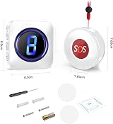 SURFOU Wireless Caregiver Pager Personal Alarm 3 SOS Buttons Elderly 1000ft 3 view 7