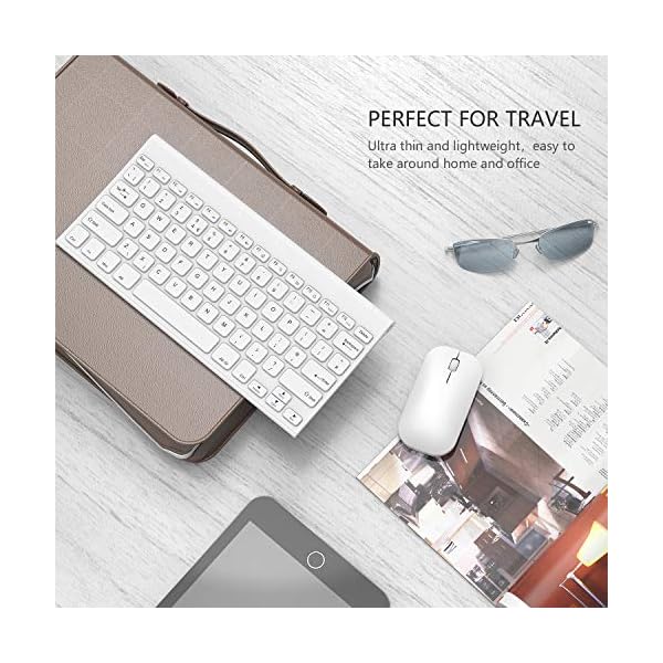 Small Wireless Keyboard and Mouse, seenda Ultra Compact Rechargeable USB Keyboard and Mouse Combo with Portable Size Low…