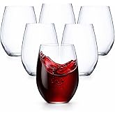 Oojami 40 Pack 12 Ounce Stemless Unbreakable Crystal Clear Plastic Wine Glasses (12 Ounces)