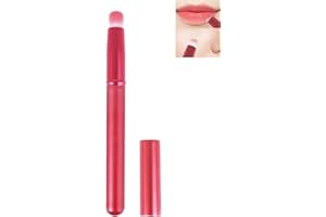 LYSDEFEU Lip Blending Brush with Lid, Lip Smudge Brush, Spot Concealer Brush, Professional Lip Smudge Brush for Lipstick Gloss Creams, Hygienic Portable with Cap, for Women Girl Gift-1Pcs Red