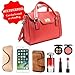 Camera Bags for Women, Multi-Functional Leather Top-Handle Ladies Handbags and Purses with Removable Padded Case