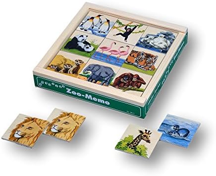 Atelier Fischer Wooden Zoo Memory Game in Wooden Box (48 Tiles / 24 Pairs)