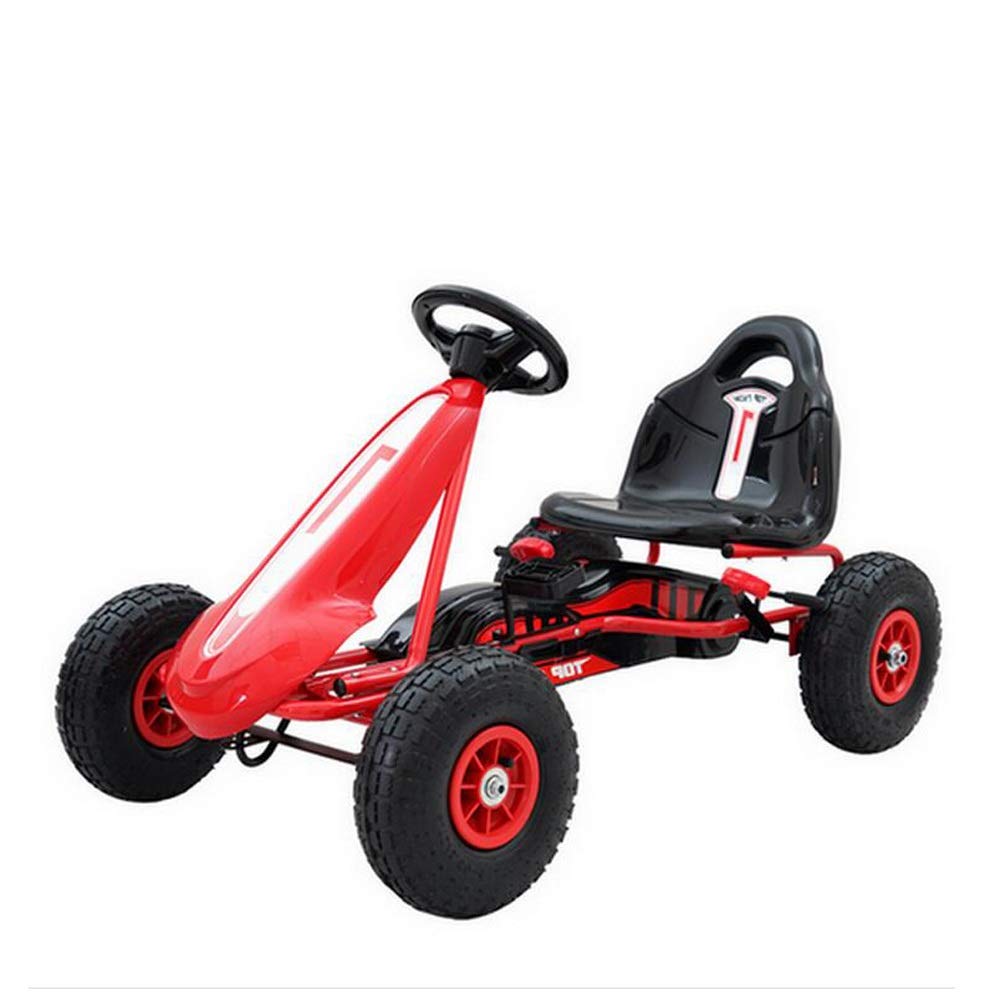 Motyy 3-10 Ages 4-Wheel Children Go Kart with Rubber Wheel, Steel Frame Pedal Go Karts, Kids Go Kart