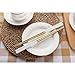 Jili Online 1 Pair Stainless Steel Chopsticks EcoFriendly Square Tableware Metal Cutlery - White Gold