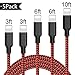 iPhone Charger, Mfi Certified Lightning Cables 5Pack 3Ft 3Ft 6Ft 6Ft 10Ft to USB Syncing Data and Nylon Braided Cord Charger for iPhone XS/Max/XR/X/8/8Plus/7/7Plus/6S/Plus/SE/iPad and More