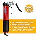 Bravex Grease Gun - Heavy Duty Pistol Grip Grease Gun Set 14oz with 18 Inch Flex Hose,7000 PSI Red