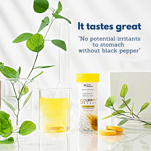 SCurma Fizzy Nano Turmeric Curcumin Natural Defence Against Gastric Distress & Indigestion