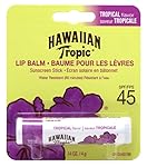 Hawaiian Tropic Tropical Sunscreen Lip Balm, SPF 45+ 0.14 oz (Pack of 6)