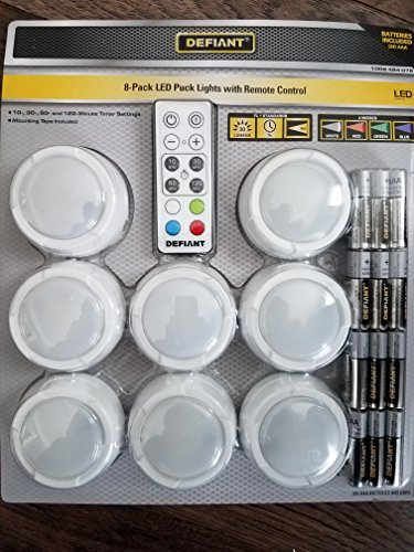 8 LED Puck Lights 30 Lumen with Remote Control RGB Multi Color Or White Light,Remote Control Portable Dimmable