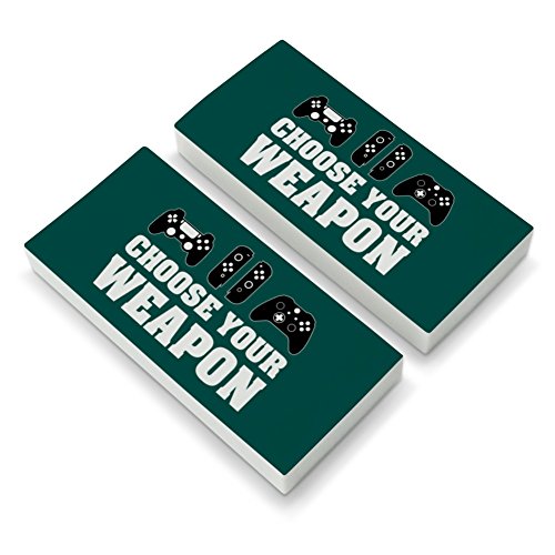 Choose Your Weapon Controllers Games Gamer Eraser Set of 2
