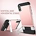 ESR Metal Kickstand Case for iPhone Xs/X, [Vertical and Horizontal Stand] [Reinforced Drop Protection] Hard PC Back with Flexible TPU Bumper for The iPhone Xs/X, Rose Gold