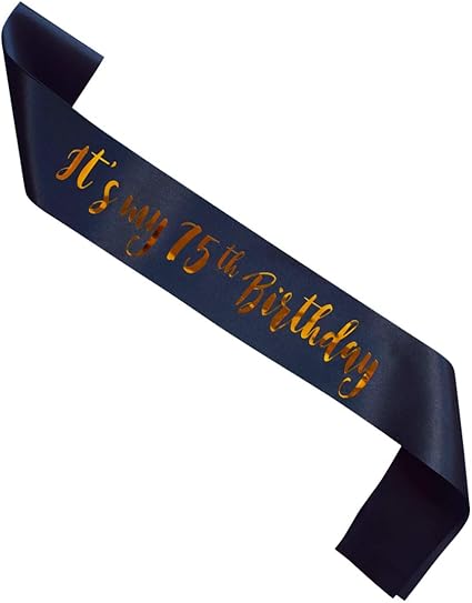 Amazon Com Magjuche It S My 75th Birthday Sash Black And Gold