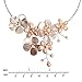 Floral Mother of Pearl & Cultured Freshwater Pink Pearl Cluster Choker Wrap Necklace