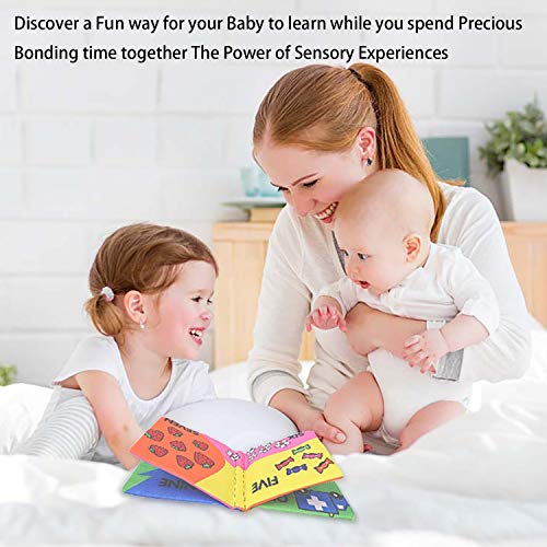 Tangomall Baby's First Non-Toxic Soft Cloth Book Set- Crinkle,Colorful - Pack of 6 for Toddlers