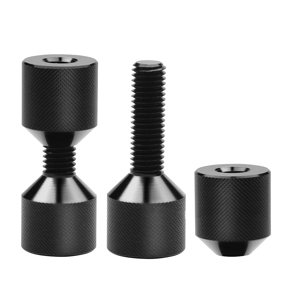 MSEKKO 1-1/8" Two Hole Pins Set Handy 6061 Aluminum Construction 2 Hole Flange Alignment Pin Anodized Black Oxide Finish
