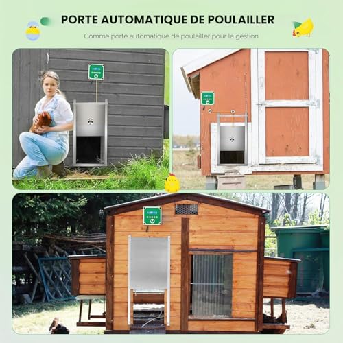 Automatic Chicken Coop Door Opener for Chicken Coop with Timer and 2 Remote Controls, Electric Chicken Coop Door Kit to Protect Blue Chicken (Door Not Included)