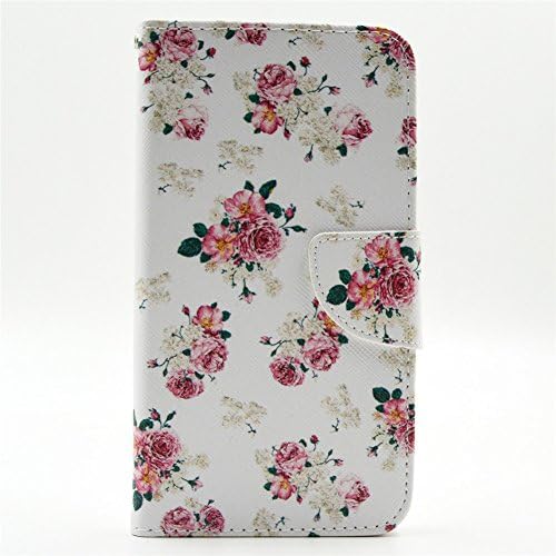 Galaxy E7 Case, GOODTONY [Credit Card Slot][Kickstand Feature] PU Leather Flip Wallet Stand Case With Card Slots Cover for Samsung Galaxy E7 (Peony Flower)