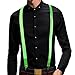 LED Suspender, Light Up Glowing Suspender,USB Rechargeable -Green