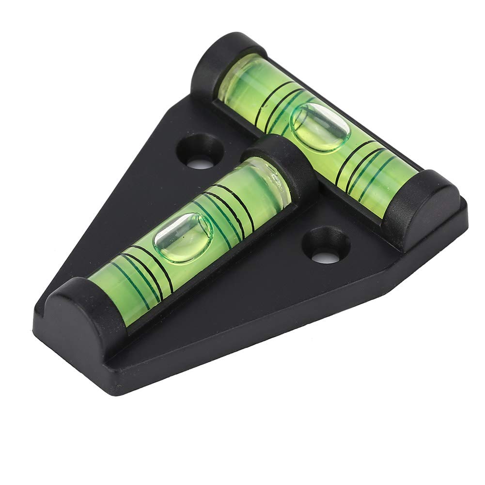 T Level,​Level bubbles,Mini Cross-Check Spirit Level,travel trailer,with Installation Hole,Measuring Tool,easy to see direction measurement(Black)