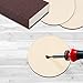 Blisstime 36 PCS 4 Inch Unfinished Wood Circles Round Slices with Sanding Sponge Wood Drink Coasters for Painting, Writing, diy Supplies, Engraving and Carving, Home Decorations