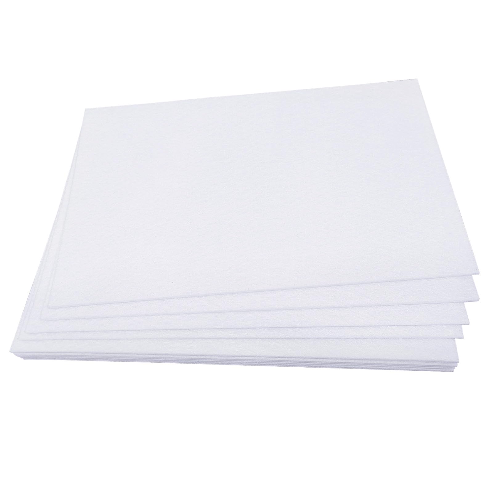 Jtnohx Stiff Felt Sheets, Colour Felt Fabric, 12pcs 2mm Thick Fabric for Crafts, 17,78×28,7cm Square Sheets for Sewing & DIY Projects(White)
