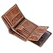 IVESIGN Mens Genuine Leather Wallet RFID Blocking Travel Wallet Trifold/Bifold Credit Card Holder Large Capacity (Brown)