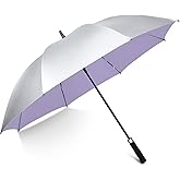 G4Free 54/62 Inch Windproof UV Protection Golf Umbrella Extra Large Silver Coated Automatic Open Stick Long Umbrella