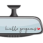 4 xHello Gorgeous Rearview Mirror Decal,Vanity Mirror Stickers,Water Bottle Stickers,Car Mirror Decal,Affirmation Reminder Sticker, Laptop Sticker,Rear View Mirror Adhesive,Self-care Car Stickers