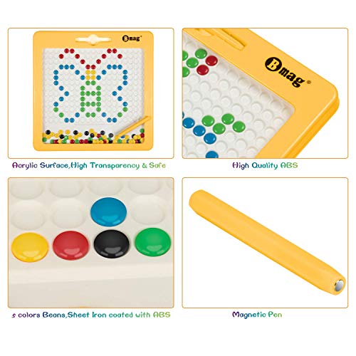 BMAG Magnetic Drawing Pad, Creative Doodle Board, Magnatab Toys, Magnetic M&M Dots Drawing Tablet, Educational Travel Doodle Toys for Toddler Kids Children (Large) - Thumbnail 4