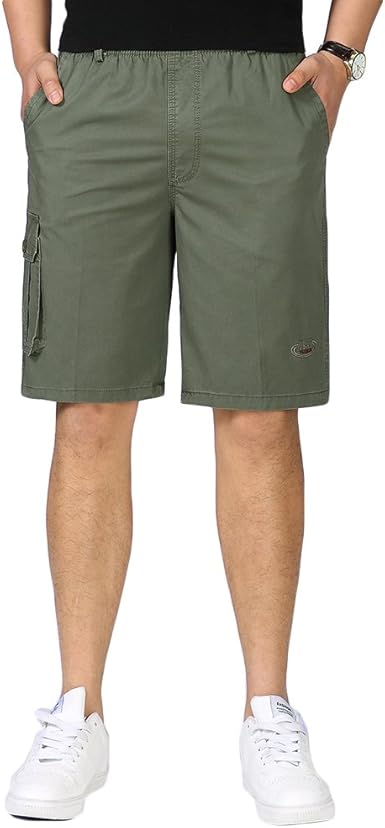 work shorts with elasticated waist