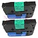 2PK Black on Green Label Tape Compatible for Brother TZ TZe 731  TZ-731 TZe-731 12mm P-Touch 8m 0.47" x 26.2"