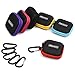 Meuxan 6-Pack Earbud Case Storage Pouch with Carabiner for Earphone USB Cable Flash Drive, 6 Colors