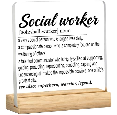 Hiagkmet Social Worker Definition Desk Sign