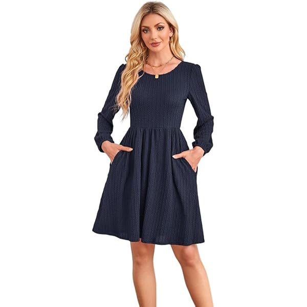 fitted lace wedding dress Mixed Media Fit and Flare Sweater Dress – English Factory main image 0
