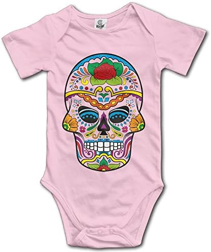 colorful Sugar Skull Retro Newborn Baby Short Sleeve Romper Infant Summer Clothing
