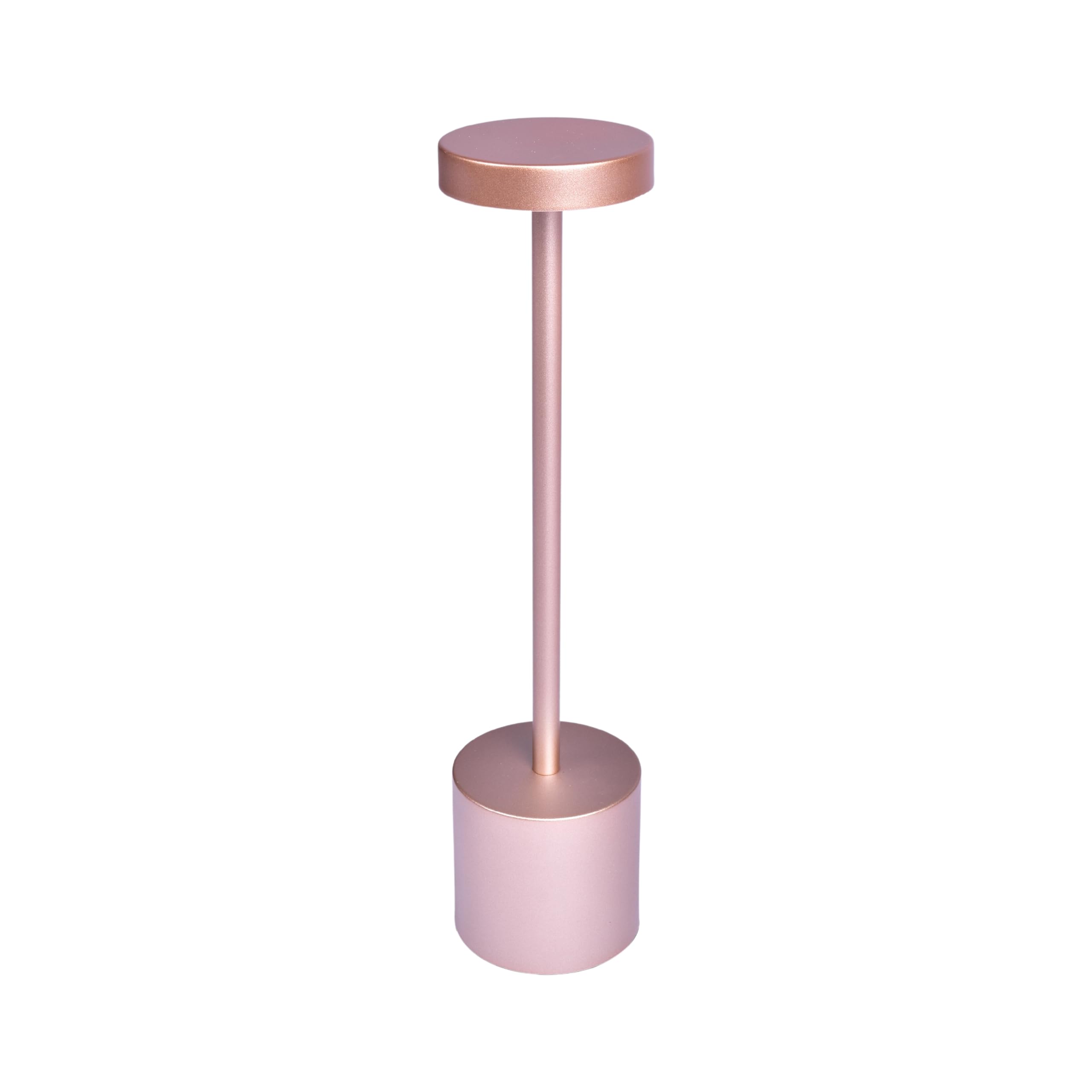 TEKLED® Sleek Portable Column Table Lamp 3 Lighting Colors Brightness | Dimmable Decorative LED with Touch Control |1800 mAh, USB Rechargeable Desk Lamp| for Bedroom, Living Room, Cafe, Bar - Gold
