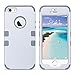 ULAK iPhone SE Case,iPhone 5S Case, Anti Slip Shock Resistance Protective Cover with Hybrid High Soft Silicone + Hard PC Case for Apple iPhone 5/5S/SE,Silver+Gray