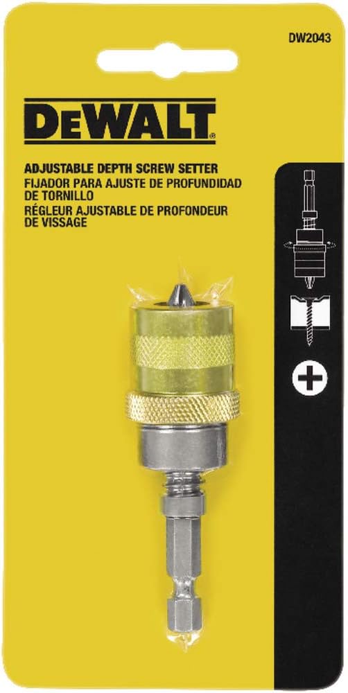 DEWALT DW2043 Hex Shank Non Magnetic Adjustable Screw Depth Setter - Drywall Dimpler - 