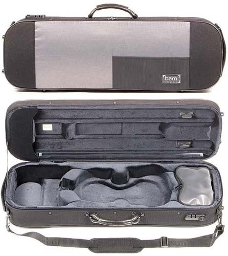 Bam Stylus 5001S 4/4 Violin Case with Black Exterior and Silver Interior