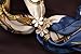 Silver Clover Women's Flower Scarves Buckle Ring