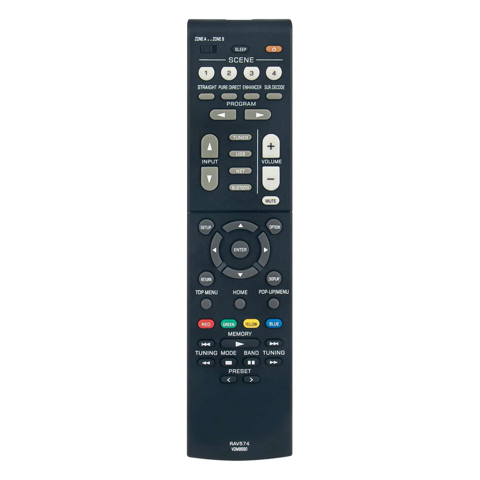 ALLIMITY RAV574 VDM8690 Replace Remote Control fit for Yamaha AV Receiver RAV574-VDM8690 RX-V4A TSR400