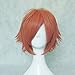 Happylifehere Anime Short Layered Pink Orange Short Cosplay Costume Wig Halloween Hair