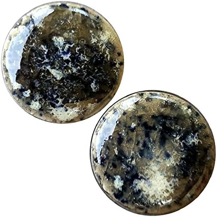 Pair - Warp Speed Time Traveler Galazy Glass Ceramic Ear Plugs Organic Handmade double-flared gauges Essential Oil Diffuser (18mm 11/16in)